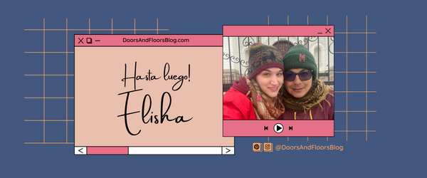 Website browsers with a signature sign off in Spanish and an image of two people with hats on