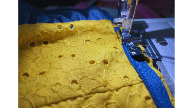 Sew the zipper in place