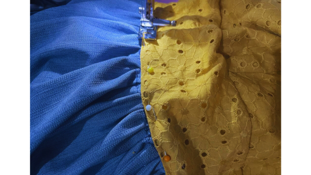 Sew the top to the skirt