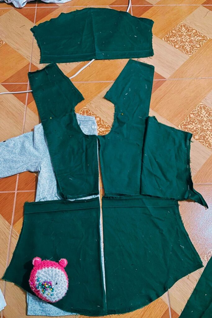 Cutting the Upcycled Blouse